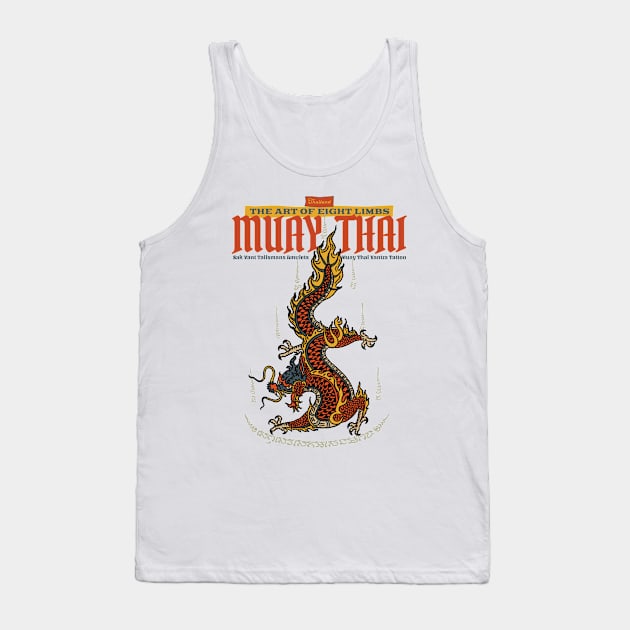 Muay Thai Tattoo Dragon Tank Top by KewaleeTee